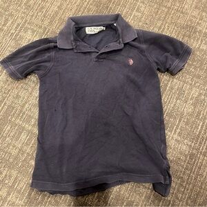 U.S. Polo Assn. Navy Blue Short-Sleeve Polo with Red Logo
